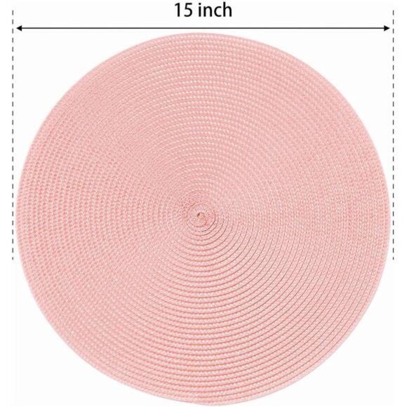 Round Braided Placemats Set of 6 Place Mats for Dining Tables Woven - Picture 3 of 7